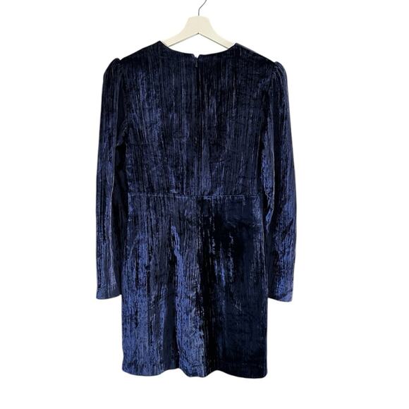 & Other Stores Crushed Velvet Navy Blue Mini Dress size 10 - Picture 4 of 13